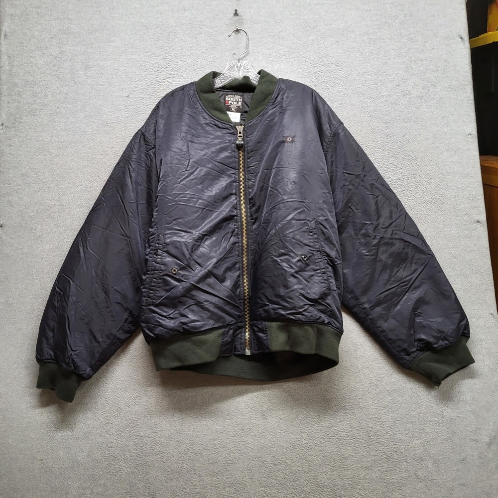South Pole Men Jacket XL Reversible Quilted Bomber Full Zip